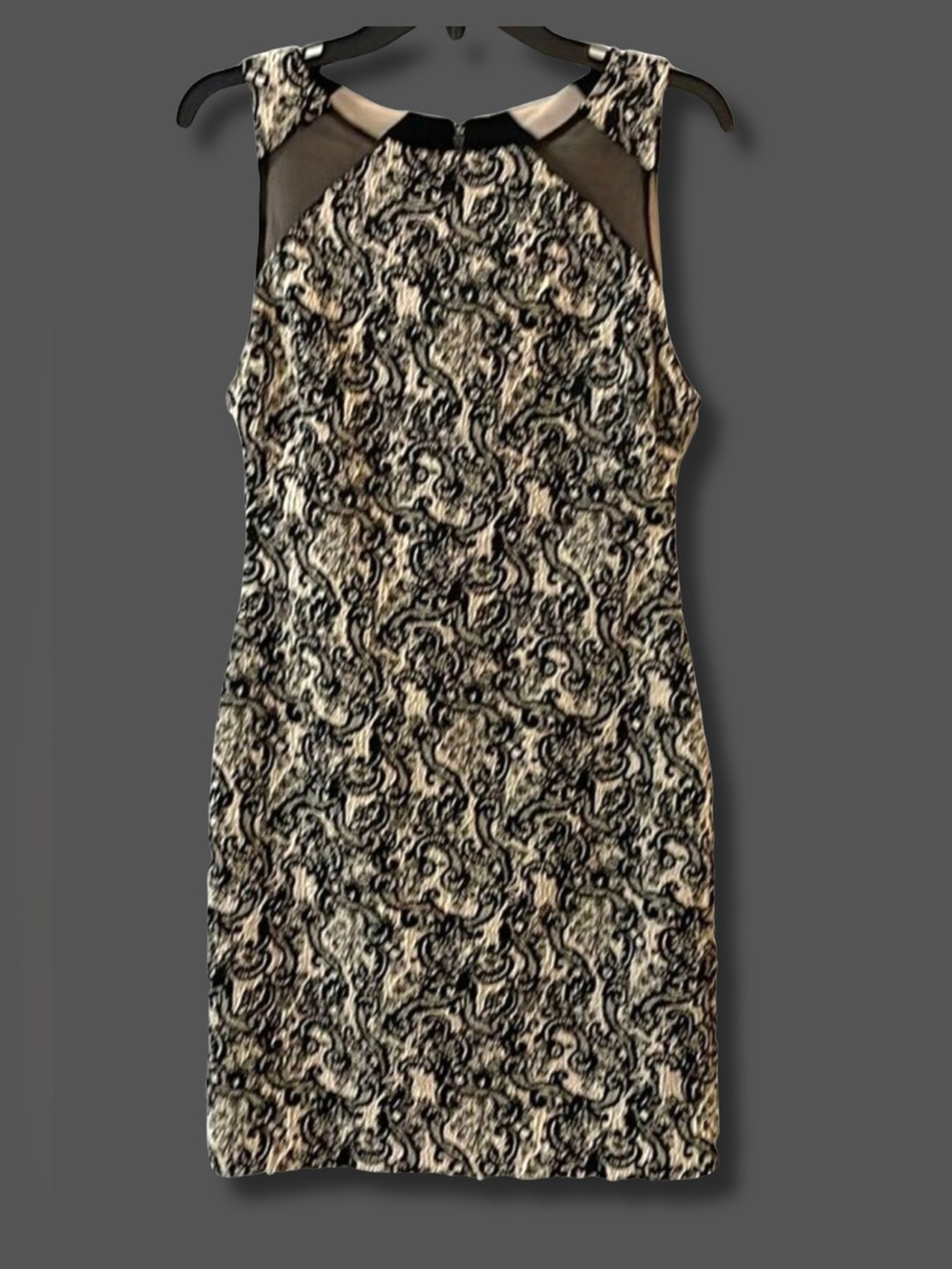 Alice + Olivia Lace Mini Dress S Black Nude Illusion Mesh Cocktail Party